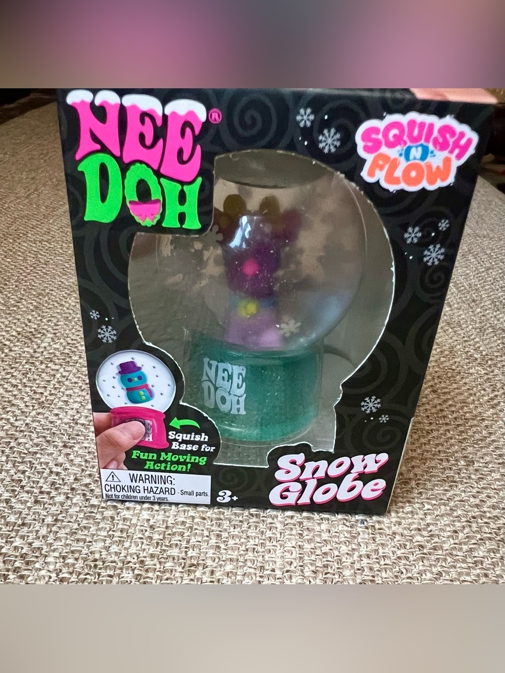 NWT “Rudy the ReinDoh” Reindeer Snow Globe NeeDoh Viral Squishy Toy